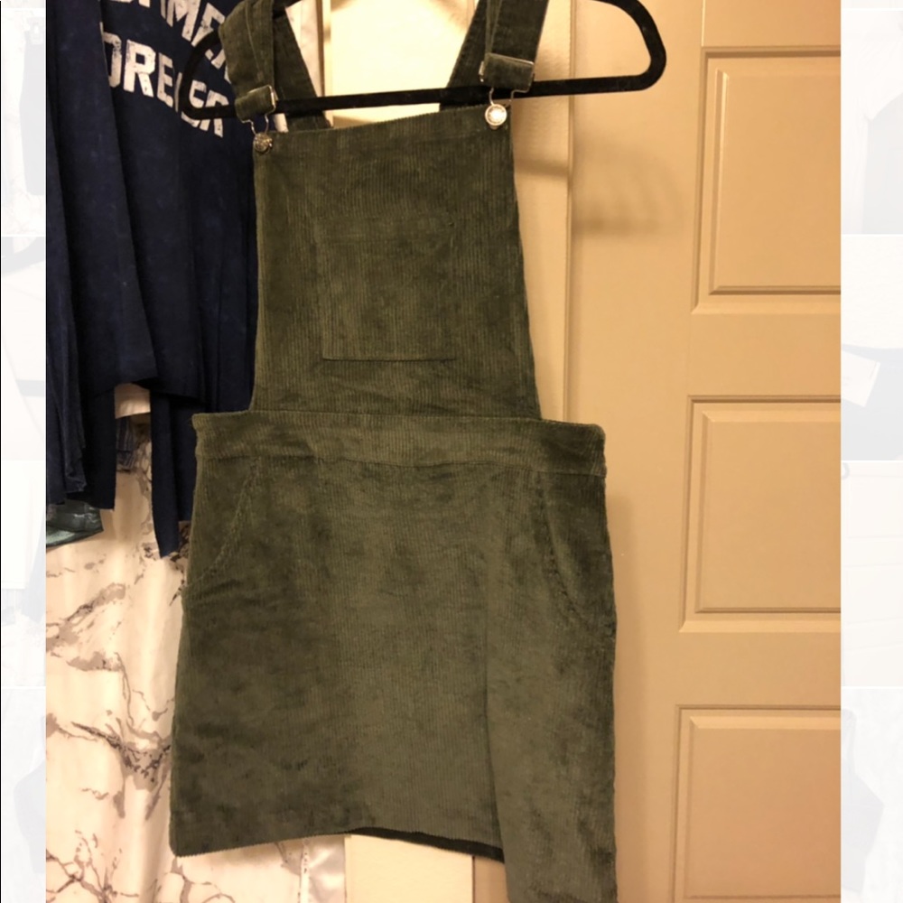 Green apricot lane overall dress